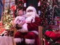 Santa holding baby at Kramer Homes Christmas Party