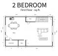Two bedroom, first floor Kramer Homes Co-operative option 1
